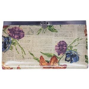PATRICIA NASH Cauchy Wallet/Clutch English Country Parisian Floral Print Leather